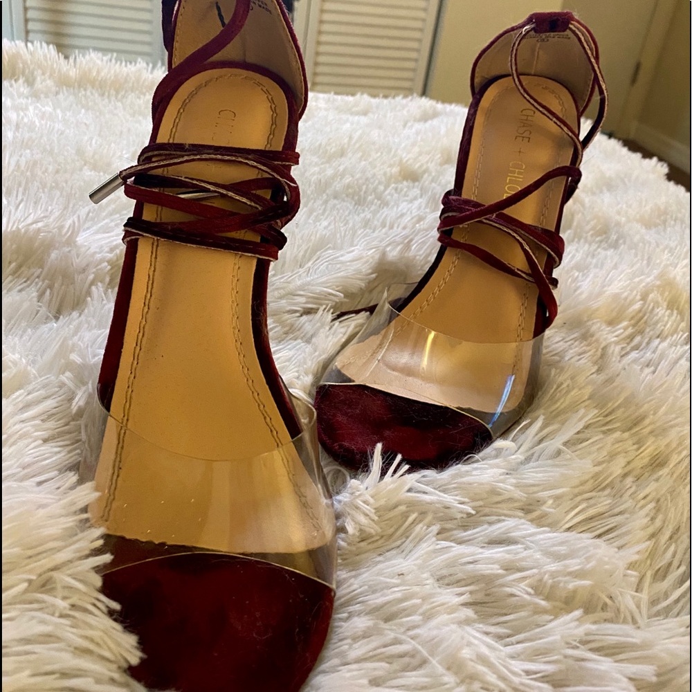 Velvet Tie-Up Heels